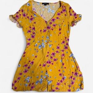Forever 21 Yellow Floral Mini Dress